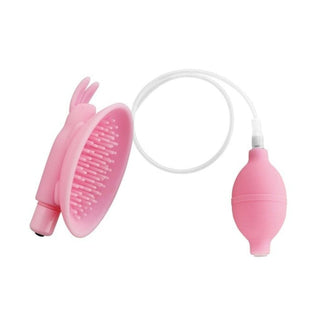 Featuring an image of Max Pleasure Clitoris Pump with dual action design combining gentle suction and stimulating vibration for unique sensations.
