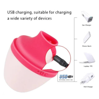 This image displays the USB rechargeable functionality of the intimate toy.