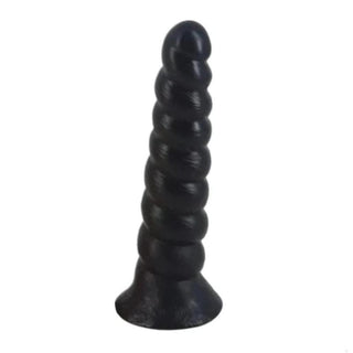 Feast your eyes on an image of Erotic Spiked Spiral Big Black Dildo With Suction Cup for intense pleasure