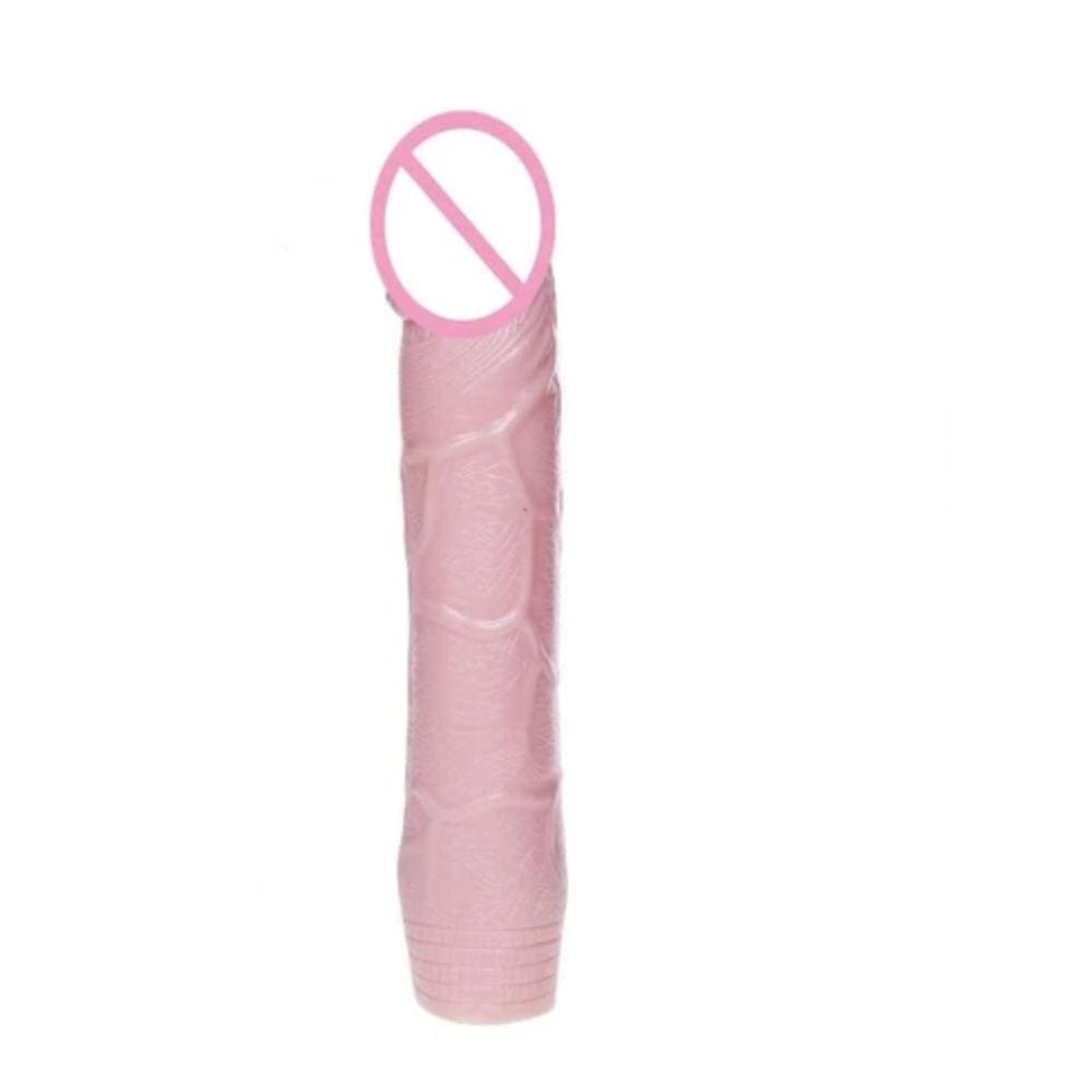 Realistic orgasm-inducing solid feel penis sleeve enlarger in flesh color, made of silicone, dimensions 7.48 inches length by 1.57 inches width.