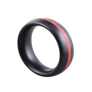 Two-Tone Donut Metal Ring in Black and Red for Enhanced Sensations and Pleasure