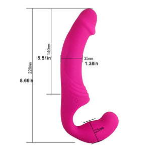 Displaying an image of Rechargeable Strapless Double Dildo with a width of 1.38 inches for filling yet manageable experiences.