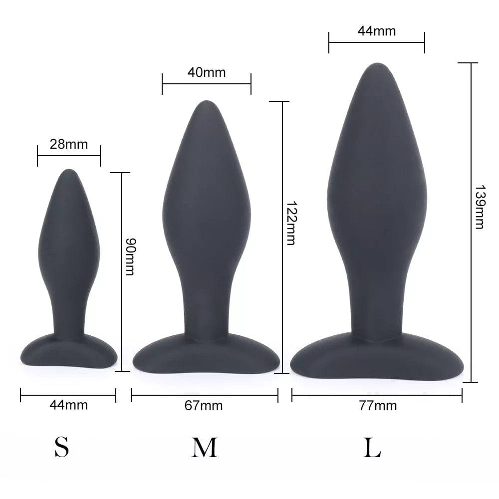 Black Silicone Plug Training Set For Men, 3-Pieces