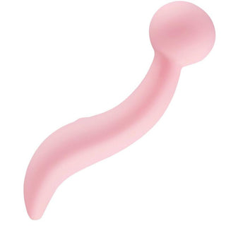 What you see is an image of Curvy 8-Mode Magic Wand with bulbous head and slender tip for versatile sensations.