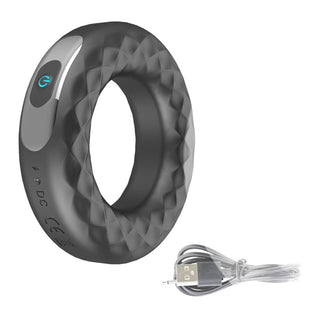 Pictured here is an image of the adjustable size of Stylish Rechargeable Vibrating Cock Ring Silicone