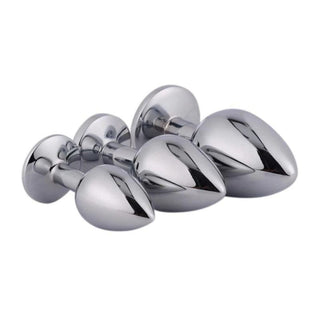 A waterproof metal butt plug with a jeweled design for electrifying sensations.