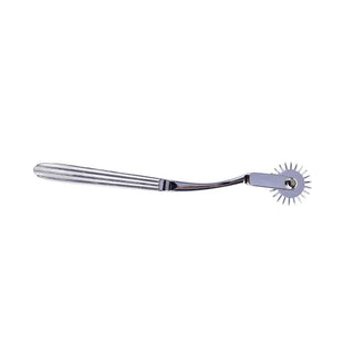 A picture of the Handheld Wartenberg Spiky Medical Pinwheel in Silver with Black color, offering a unique sensory experience.