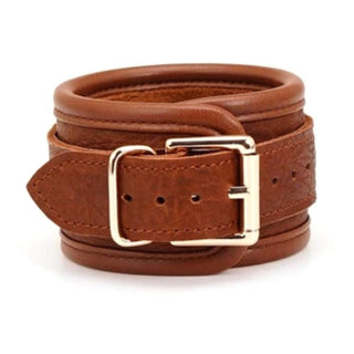 This is an image of Super Fancy Strap Ankle Leather Bar With Cuffs, featuring exquisite craftsmanship with a solid metal bar and high-quality leather cuffs for versatile play.