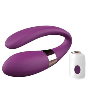 What you see is an image of Purple Invasion Couple Vibrator with dual action vibrational bliss for heightened pleasure.