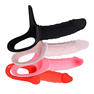 Pictured here is an image of Colored Hollow Dildo Harness Set in Black