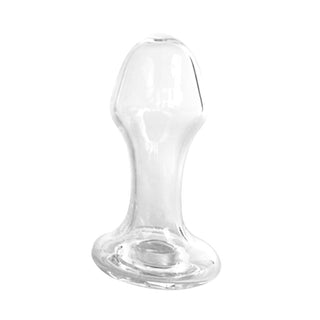 This is an image of the 3.74-inch long and 1.18-inch wide glass anal plug.