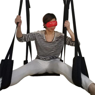 View of the versatile Erotic Hang Time Adventure Sling Sex Swing, promoting intimacy and new positions for exciting adventures.