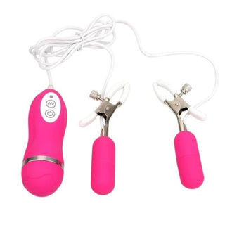 Observe an image of Multi-frequency Vibrating Clamps in Rose Red and Pink colors for sale.