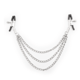 Observe an image of luxurious clamps with chains for long-lasting pleasure and aesthetic delight.