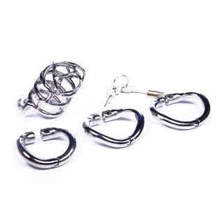 High-quality stainless steel cage for comfort and durability in erotic submission.