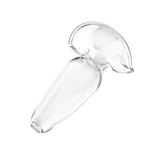 Transparent glass butt plug with varying lengths and widths image.