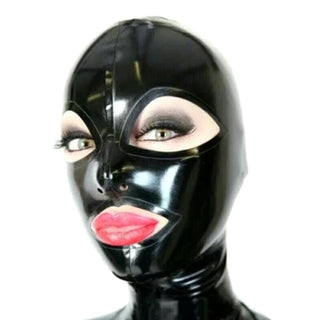 Image of Dark Desire Rubber Mask Bondage Handmade Latex, a sleek latex hood for BDSM play, creating anticipation and sensory deprivation.