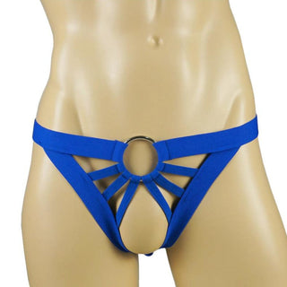 Observe an image of the Crotchless Ring Harness for enhancing intimate encounters with skin-on-skin contact.
