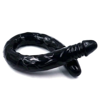 Here is an image of Flexible 22 Inch Long Anal Double Black Toy with impressive length and width