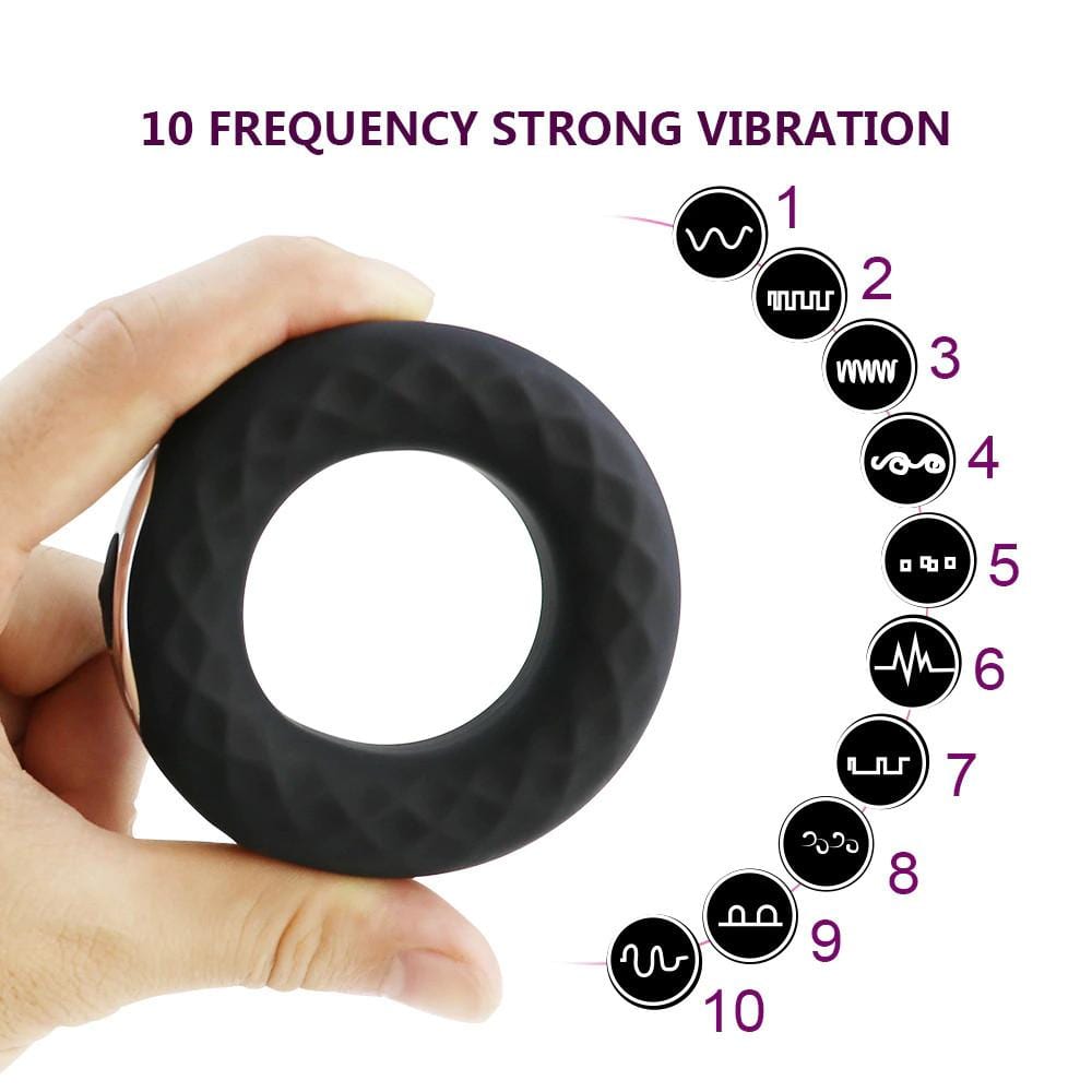 Check out an image of Stylish Rechargeable Vibrating Cock Ring Silicone made of premium-grade silicone for comfort and safety