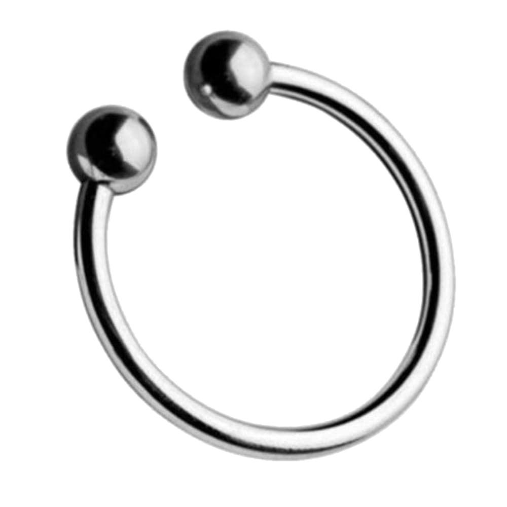 Image showcasing the dimensions of the Dual Beads Stainless Steel Glans Ring, including 0.31 bead width and 1.18 ring diameter.