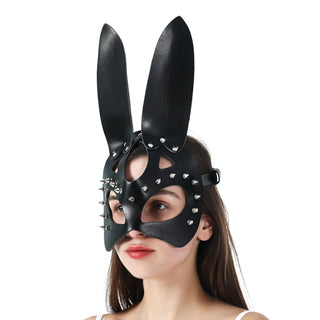 A picture of the cruelty-free Sexy Badass Bunny Mask in black, designed for comfort and style with a daring edge.