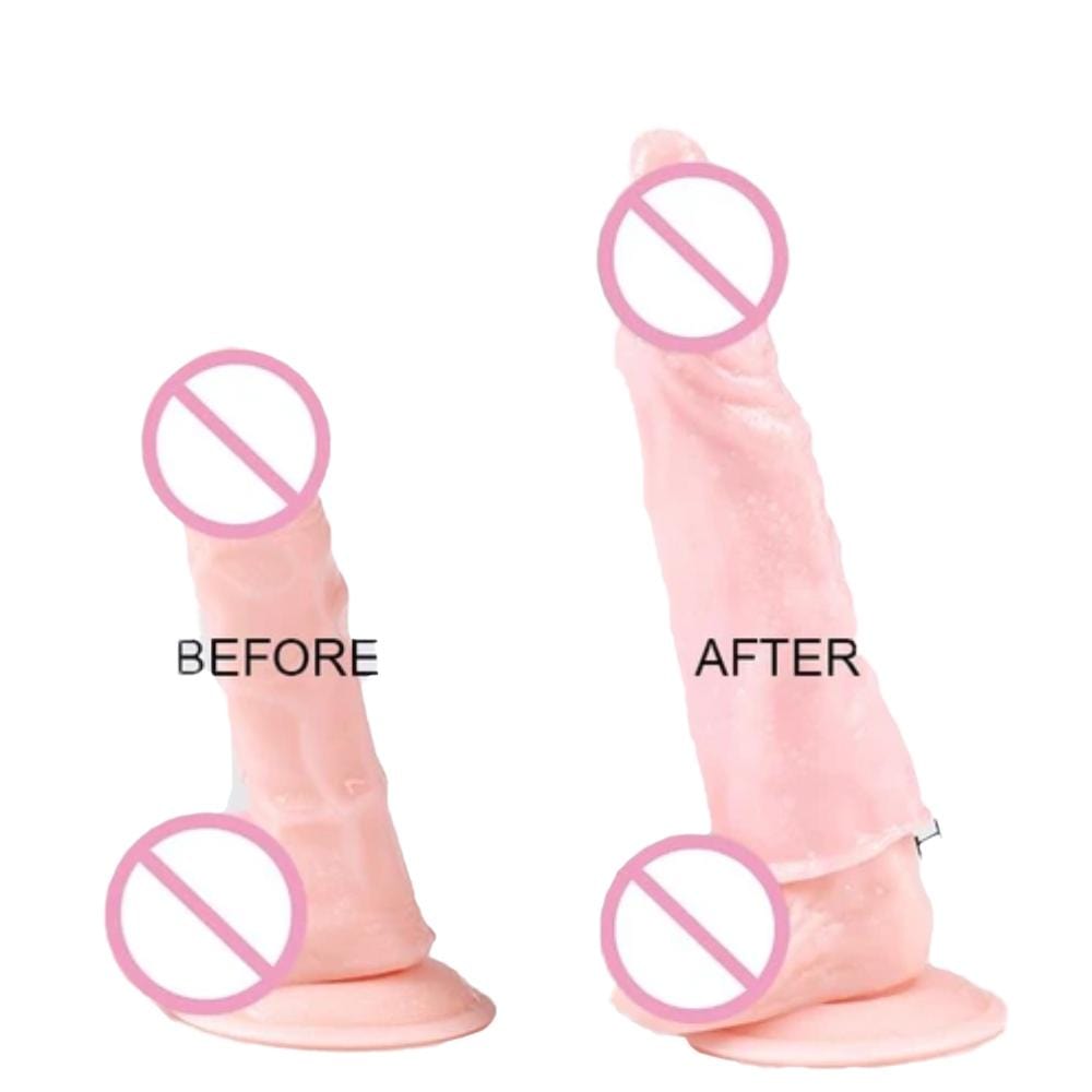 Presenting an image of Super Elastic Lifelike Silicone Cock Extensions in medium size, crafted with high-grade silicone for a snug fit.