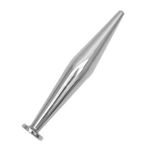Extreme Urethral Dilator stainless steel plug with flared handle for precise control and safety.