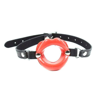 This is an image of a BDSM accessory with adjustable synthetic leather straps for a snug fit.