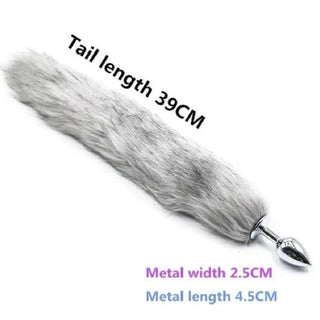 A picture of Seductive Fox Tail Plug 17 Inches Long featuring a stunning 15.35-inch tail length.