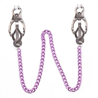Charming Purple Nipple Clamps With Chain Non-Piercing Nipple Ring