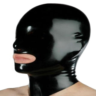 Displaying an image of Sissified Slave Latex Mask with cutouts for mouth and nostrils, enhancing sensory experience.
