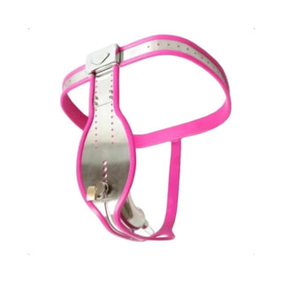 This is an image of the stainless steel cage of Weiner Arrest Pink Chastity Belt, measuring 3.54 x 1.30 inches.