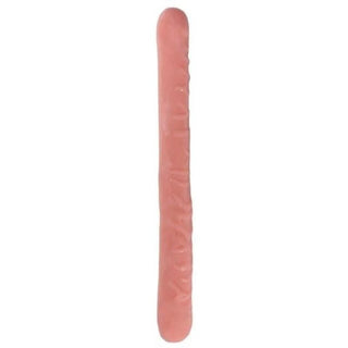 Check out an image of Meaty and Shiny 13 Inch Double Ended Dildo, a long and wide silicone toy with two heads for double stimulation.