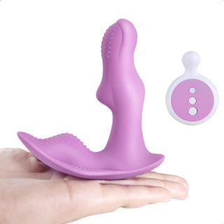 Compact 4.1 inch by 1.26 inch vibrator with a 2.48 inch remote control.
