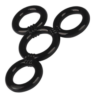 Silicone Cock and Ball Ring featuring a symphony of sensations with strategic quadruple ring design.