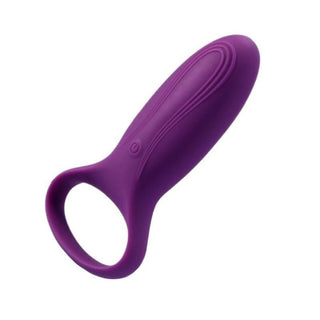 Displaying an image of Rechargeable Vibrating Purple Ring, featuring dimensions of 3.7 inches in length and 1.1 inch width for a perfect fit.