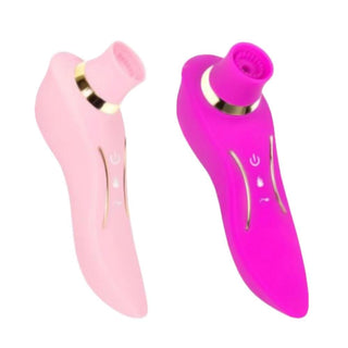 In the photograph, you can see an image of Hands Free App Controlled Remote Couple Vibrator Nipple Stimulator in pink and purple colors.