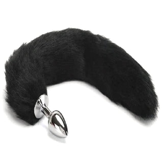 You are looking at an image of Stunningly Sexy Fox Tail Plug 18 Inches Long with a silver plug.