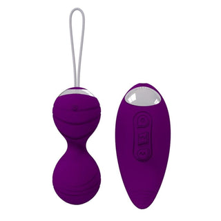 Check out an image of 10-speed Rechargeable Vibrating Kegel Balls in Pink, Rose, and Purple colors.