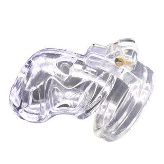 A plastic Unconcealed Curiosity Cage with sleek finish for comfort and security in chastity play.