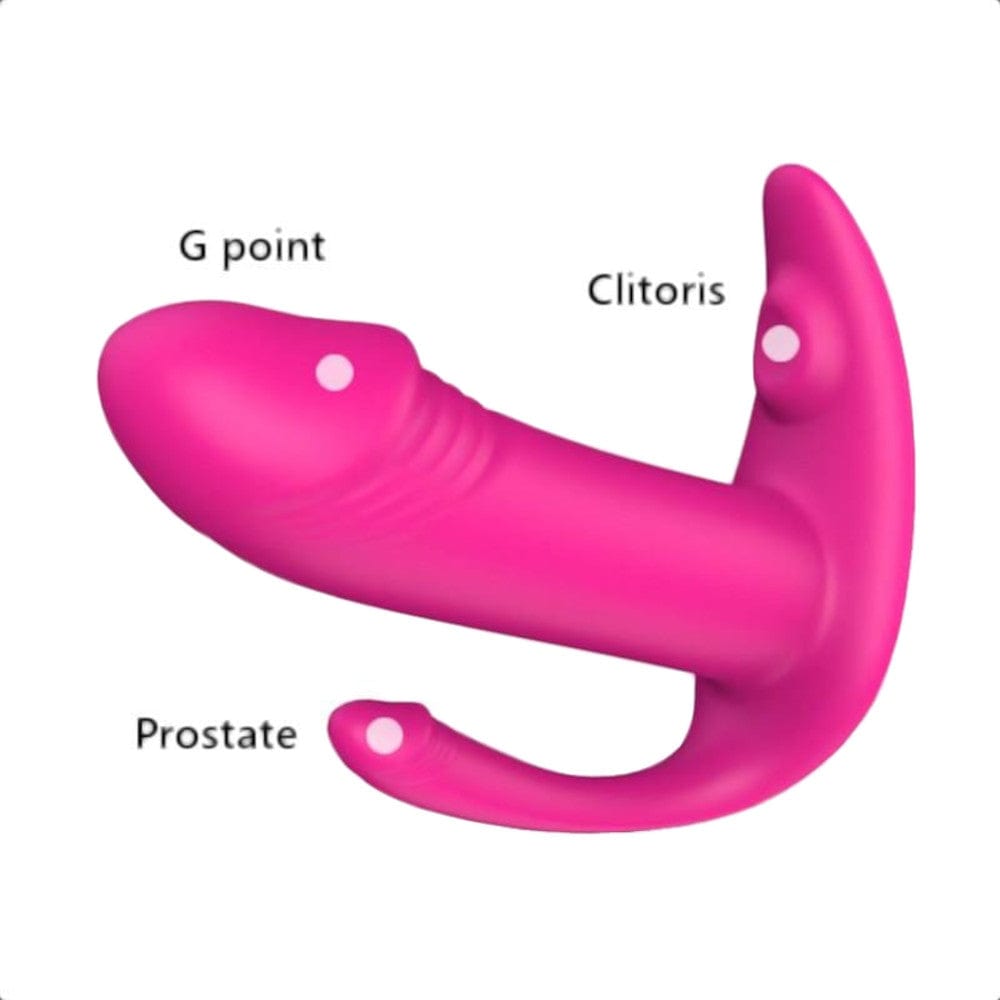 Here is an image of the ergonomic design of the base of the Triple Stimulating Discreet Remote Underwear Wearable Vibrator Butterfly