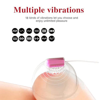 Observe an image of the transparent color of the Mind-Blowing 18-Speed Stimulator Tit Toy Nipple Suction Cups Vibrator.