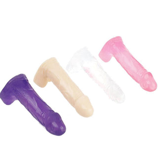 Check out an image of Soft Jelly Thin Mini Silicone Beginner Dildo 4 Inch in purple color