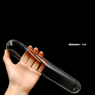 Presenting an image of Elegant Glass Dildo Rod Double, a plain but erotic massager for intense pleasure.