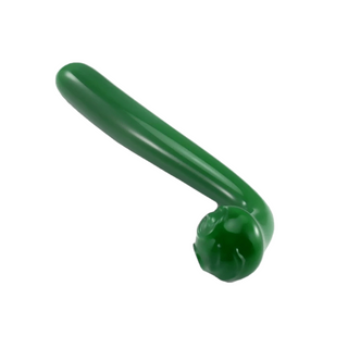 Green J-Shaped Crystal Double Headed 7 Inch Strap On Dildo