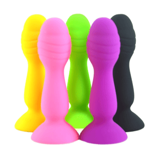 Image of Colorful Mini 3 Inch Anal Dildo With Suction Cup in purple color for anal pleasure.