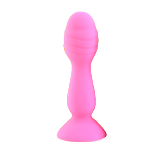 Colorful anal dildo with a beaded-shaped head for popping sensations during play.
