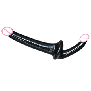 Here is an image of Pistol-Like Double Ended Dildo in sexy black color made of medical-grade silicone.