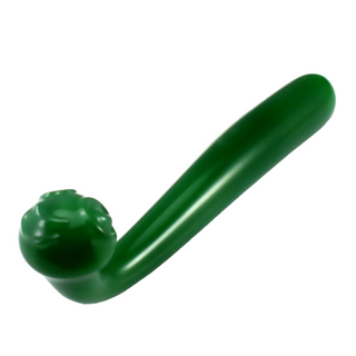 Check out an image of Green J-Shaped Crystal Double Headed 7 Inch Strap On Dildo made from glass for intense pleasure.